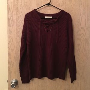 Lace up sweater