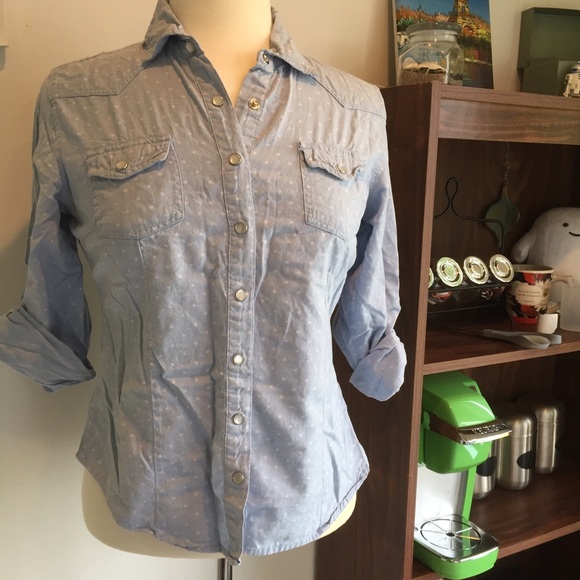 *Last Chance* Light Blue Polka Dot Shirt