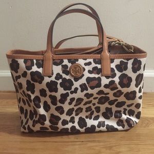 Tory Burch Leopard Tote w/ detachable insert