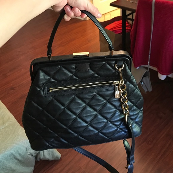 Michael Kors Black Quilted Satchel/ Shoulder Bag