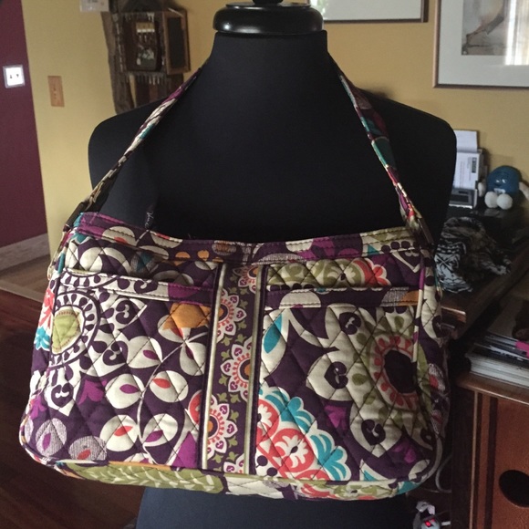 Vera Bradley plum crazy satchel/handbag