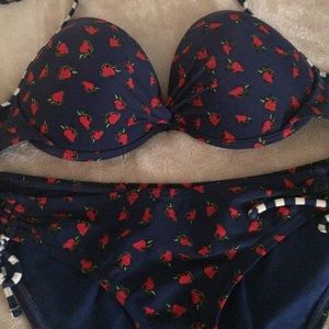 Adorable strawberry push up bikini