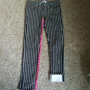 Black and white stripped paige skyline ankle jeana