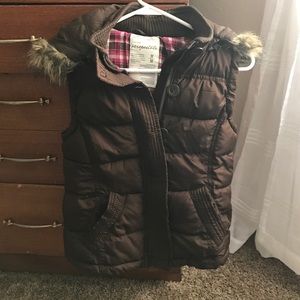 Brown puffer vest
