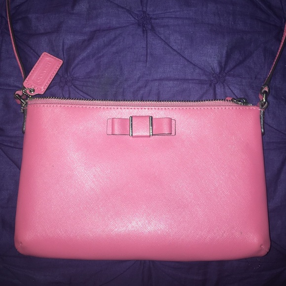 Pink coach cross body bag