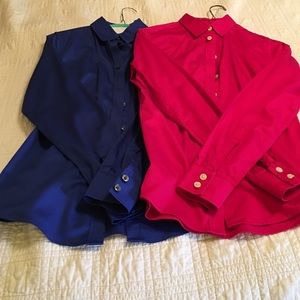 ***SOLD***2 no-iron fitted button down blouses