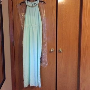 Gianni Bini Tiffany blue long dress with gold