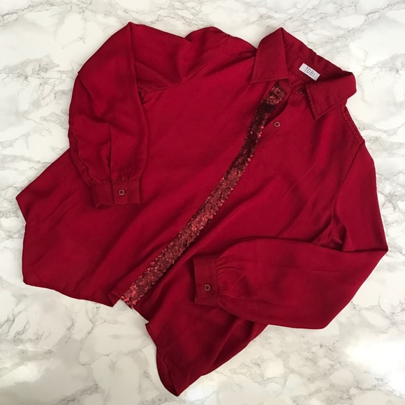 Wine long sleeve blouse, tobi - Picture 1 of 3