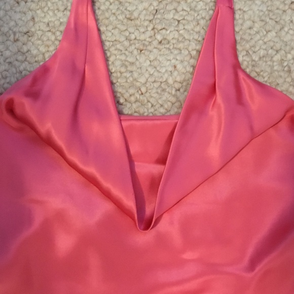 Banana Republic Coral 100% Silk Cowlneck Halter S - Picture 2 of 4