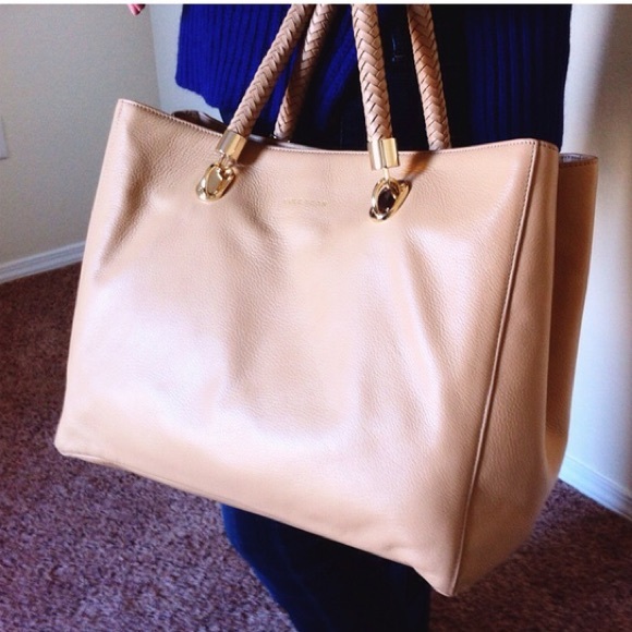 NEW Cole Haan Benson Black Leather Tote Gold Bag - Picture 4 of 4