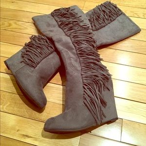 Wedge Boot with fringe