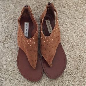 Steve Madden Brown Jeweled Sandals