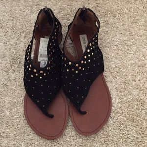 Steve Madden Black Jeweled Sandals