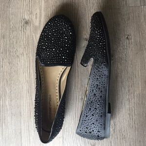 Black studded loafers