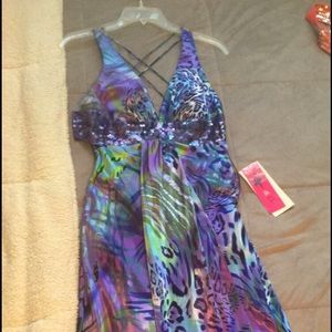 Morgan & Co. Long purple/multi color dress