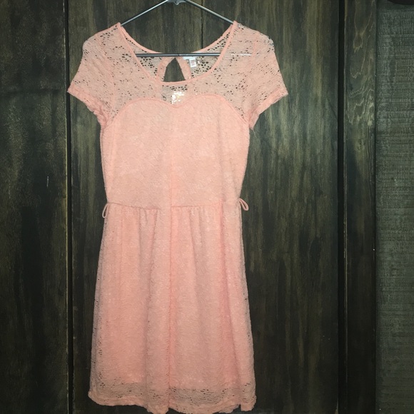 Peach lace dress