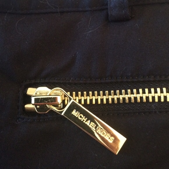 Micheal Kors Black Shorts Gold Metal