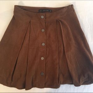 Zara brown faux suede skirt