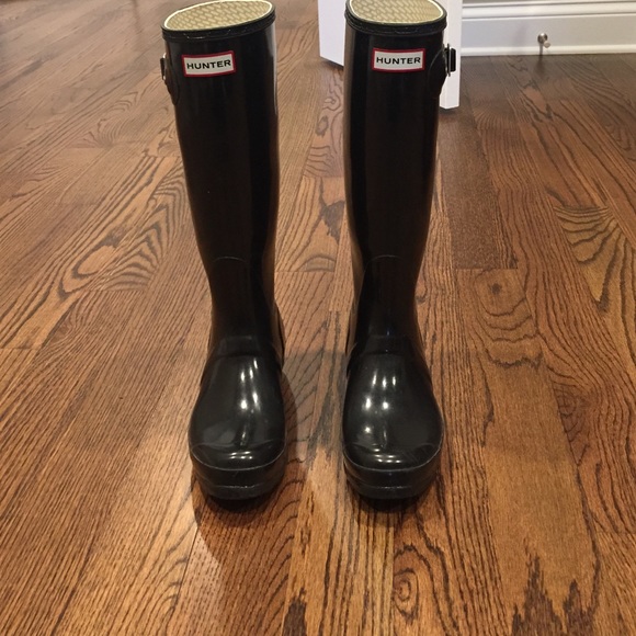 Hunter original high gloss boot in black