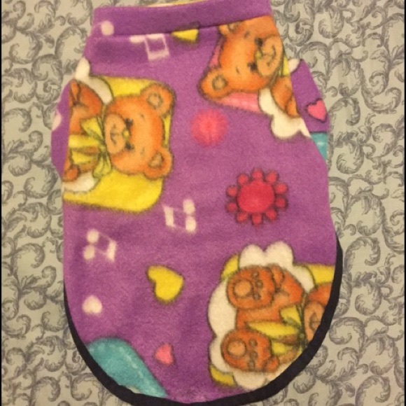 Fleece Warm Purple Sweater With Bears For Pets XS