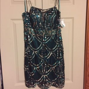Brand new, teal dress