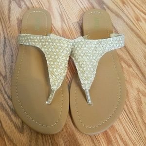 Gold Thong Sandals
