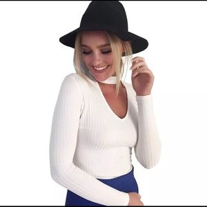 Coral/Pink Sweater V Neck Long Sleeve