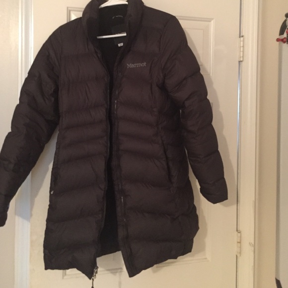 Marmot long black coat size small