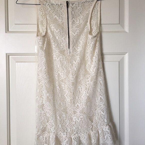 Cream Lace see-through dress/cover up - Picture 2 of 3