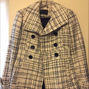 Black and white peacoat