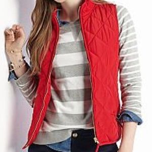 Red quilted vest