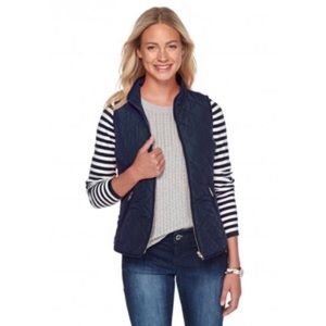 Navy blue quilted vest