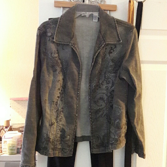 Chico's grey denim jacket