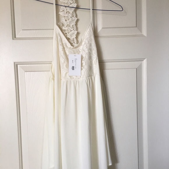 Off the shoulder cream & lace dress - Picture 1 of 3