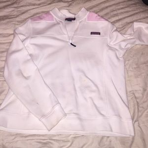 White and Pink Vineyard Vines Shep Shirt - Sz XL