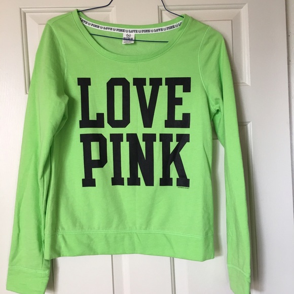 Lime green "PINK" sweatshirt
