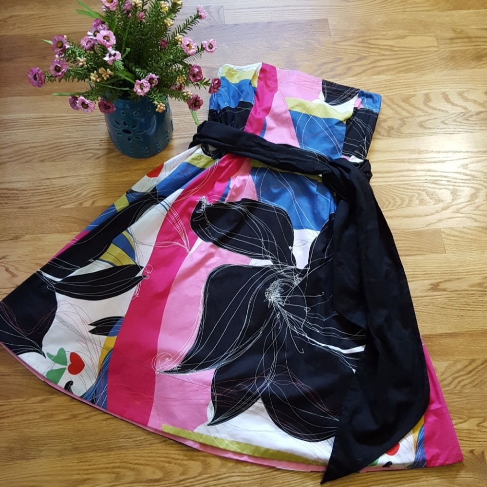 NWT Anthropologie strapless dress w/ sash