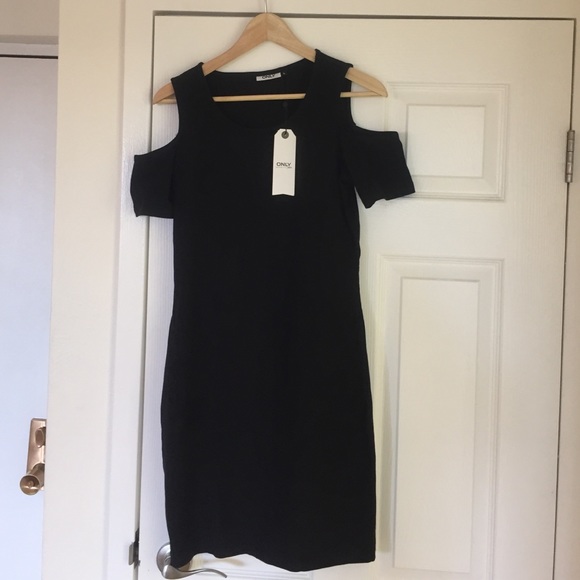 Nasty Gal Only black cold shoulder bodycon dress