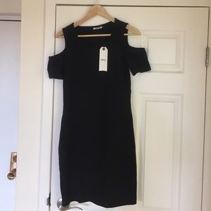 Nasty Gal Only black cold shoulder bodycon dress