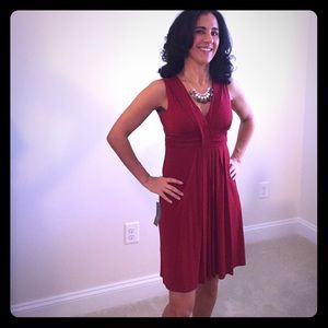 Red Ann Taylor rayon dress