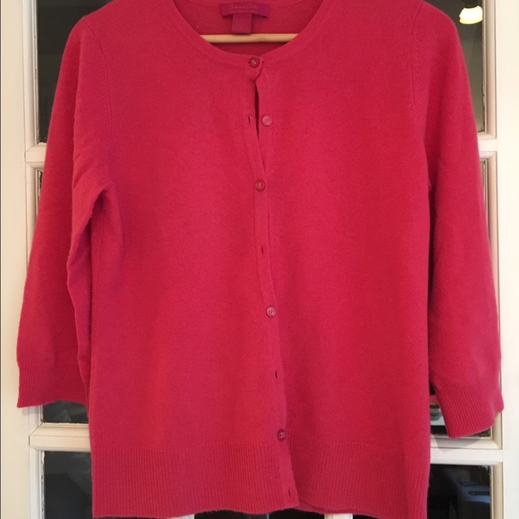 Hot pink cashmere cardigan, size L
