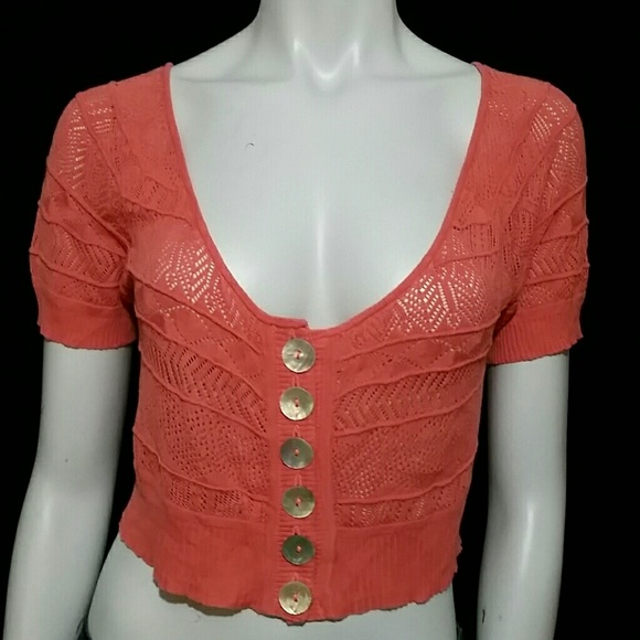 Free People ANTHROPOLOGIE L Shrug Pointelle Knit C