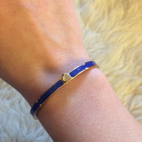 kate spade Jewelry - Kate Spade Spade Thin Hinge Bangle - Blue Enamel