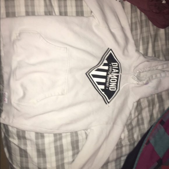 Diamond supple white mens sweatshirt