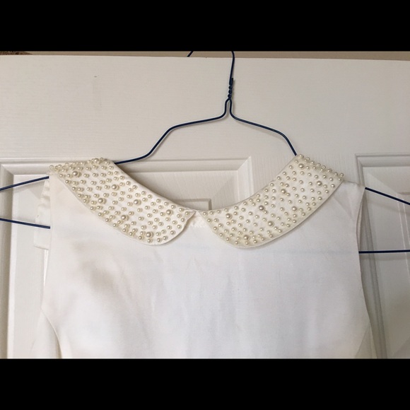 Collared and beaded (pearls) cream vintage dress! - Picture 2 of 4