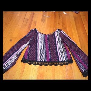 Purple crop long sleeve