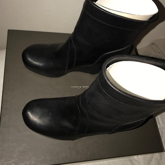 **SOLD**RICK OWENS Pull On Boot Ankle Wedged Heel - Picture 2 of 4