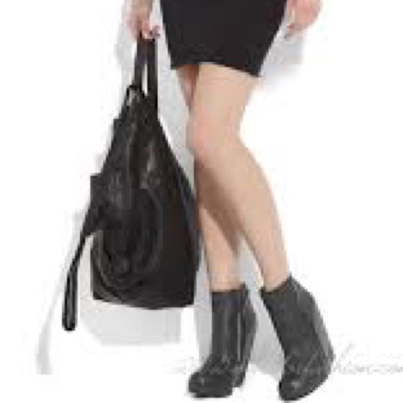 **SOLD**RICK OWENS Pull On Boot Ankle Wedged Heel - Picture 4 of 4