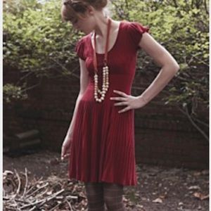 Anthro Sparrow Red Knit Dress SzS