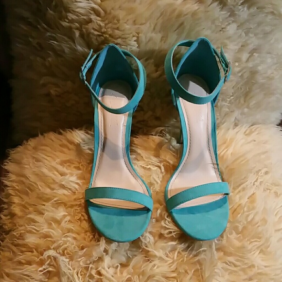 teal high heel sandals